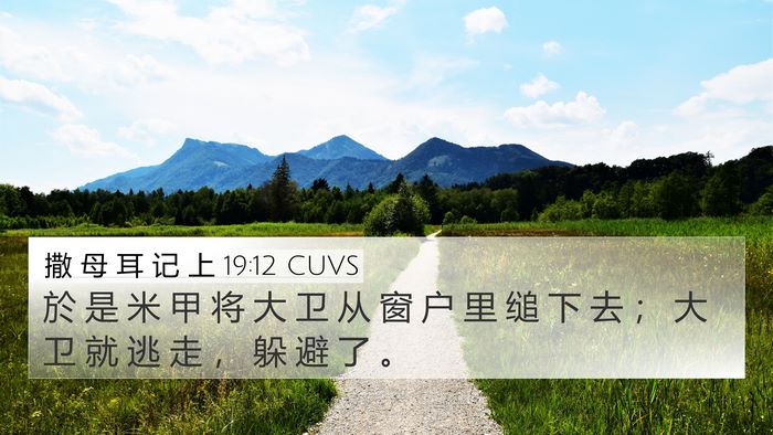 撒 母 耳 记 上 19:12 CUVS Bible Verse Image