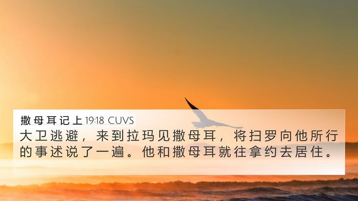 撒 母 耳 记 上 19:18 CUVS Bible Verse Image