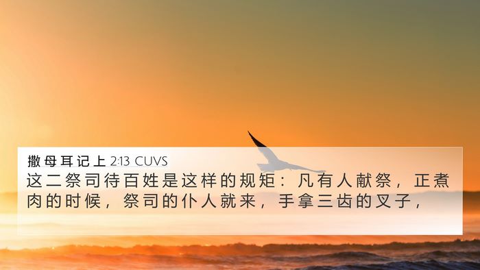 撒 母 耳 记 上 2:13 CUVS 4K Wallpaper - 这 二 祭 司 待 百 姓 是 这 样 的 规 - 4K Wallpaper Bible Verse