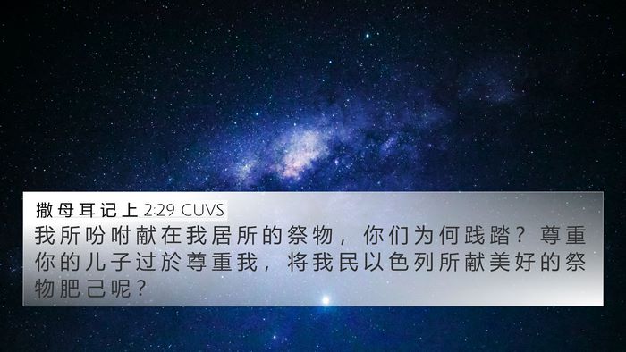 撒 母 耳 记 上 2:29 CUVS Bible Verse Image