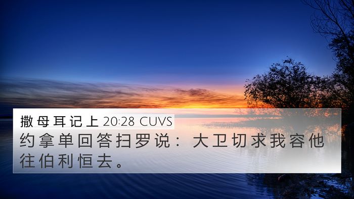 撒 母 耳 记 上 20:28 CUVS 4K Wallpaper - 约 拿 单 回 答 扫 罗 说 ： 大 卫 切 - 4K Wallpaper Bible Verse