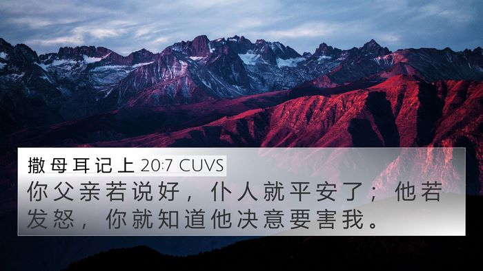 撒 母 耳 记 上 20:7 CUVS 4K Wallpaper - 你 父 亲 若 说 好 ， 仆 人 就 平 安 - 4K Wallpaper Bible Verse