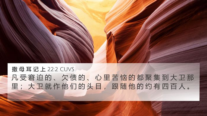 撒 母 耳 记 上 22:2 CUVS Bible Verse Image