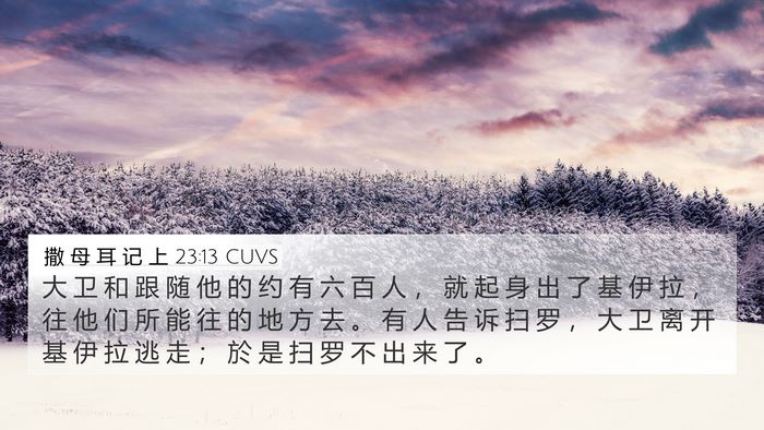 撒 母 耳 记 上 23:13 CUVS Bible Verse Image