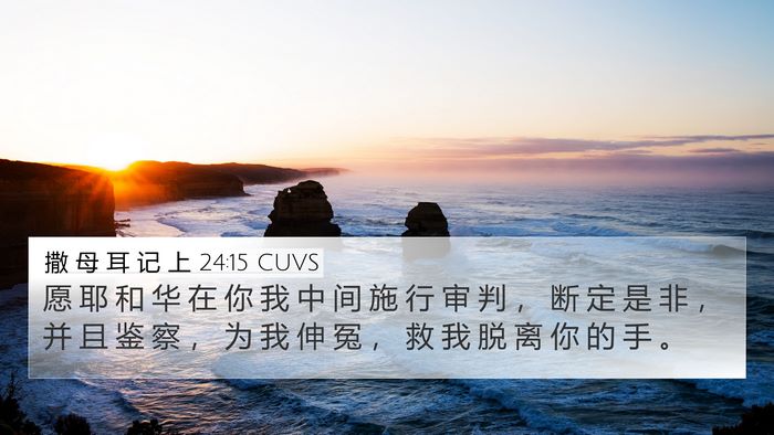 撒 母 耳 记 上 24:15 CUVS Bible Verse Image