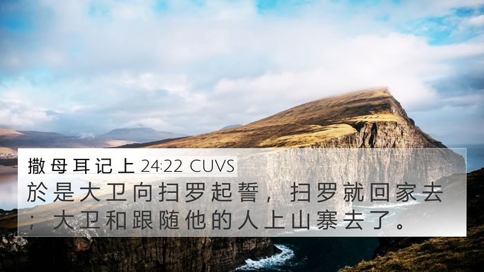 撒 母 耳 记 上 24:22 CUVS Bible Verse Image