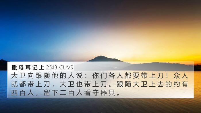 撒 母 耳 记 上 25:13 CUVS Bible Verse Image