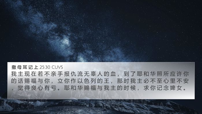 撒 母 耳 记 上 25:30 CUVS Bible Verse Image
