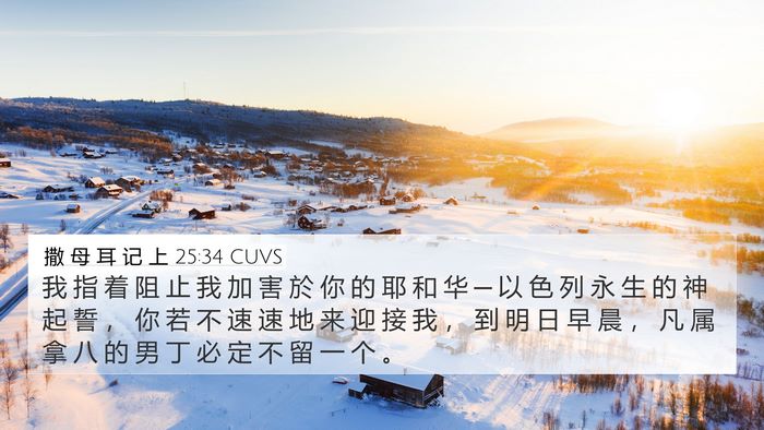 撒 母 耳 记 上 25:34 CUVS Bible Verse Image