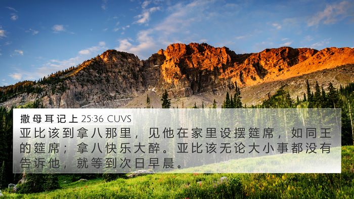 撒 母 耳 记 上 25:36 CUVS Bible Verse Image