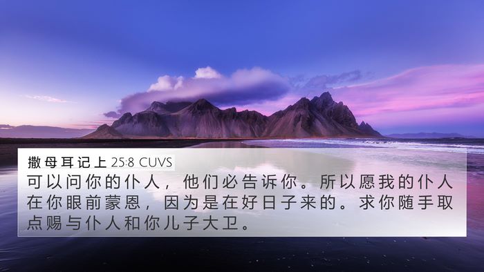 撒 母 耳 记 上 25:8 CUVS Bible Verse Image