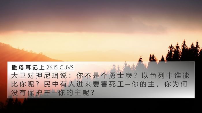 撒 母 耳 记 上 26:15 CUVS Bible Verse Image