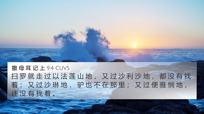 撒 母 耳 记 上 9:4 CUVS 4K Wallpaper - 扫 罗 就 走 过 以 法 莲 山 地 ， 又 - 4K Wallpaper Bible Verse
