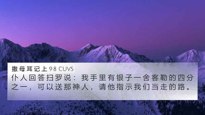 撒 母 耳 记 上 9:8 CUVS 4K Wallpaper - 仆 人 回 答 扫 罗 说 ： 我 手 里 有 - 4K Wallpaper Bible Verse