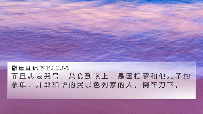 撒 母 耳 记 下 1:12 CUVS Bible Verse Image