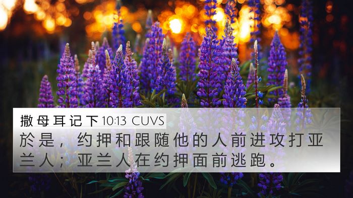 撒 母 耳 记 下 10:13 CUVS 4K Wallpaper - 於 是 ， 约 押 和 跟 随 他 的 人 前 - 4K Wallpaper Bible Verse