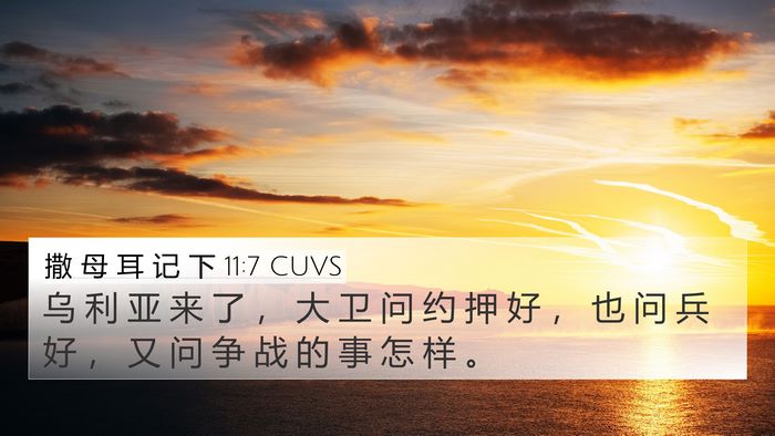 撒 母 耳 记 下 11:7 CUVS 4K Wallpaper - 乌 利 亚 来 了 ， 大 卫 问 约 押 好 - 4K Wallpaper Bible Verse