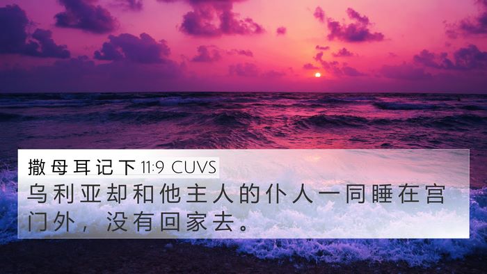 撒 母 耳 记 下 11:9 CUVS 4K Wallpaper - 乌 利 亚 却 和 他 主 人 的 仆 人 一 - 4K Wallpaper Bible Verse