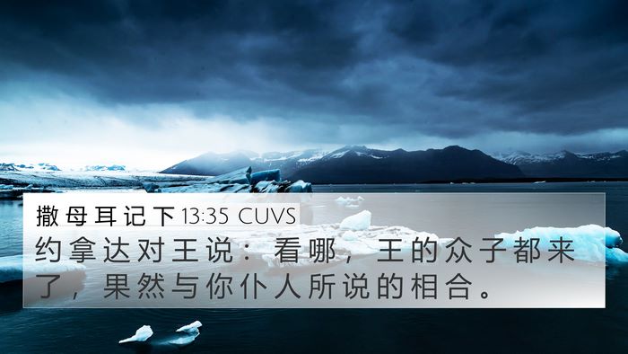 撒 母 耳 记 下 13:35 CUVS 4K Wallpaper - 约 拿 达 对 王 说 ： 看 哪 ， 王 的 - 4K Wallpaper Bible Verse