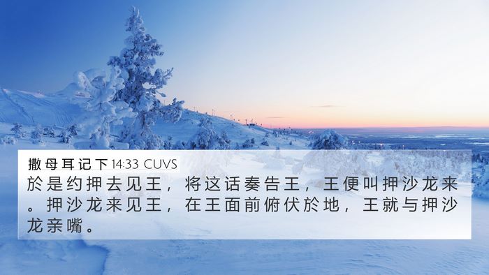 撒 母 耳 记 下 14:33 CUVS Bible Verse Image