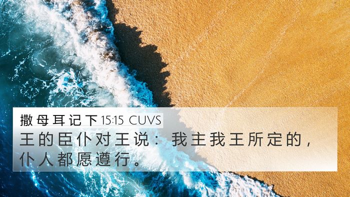 撒 母 耳 记 下 15:15 CUVS 4K Wallpaper - 王 的 臣 仆 对 王 说 ： 我 主 我 王 - 4K Wallpaper Bible Verse