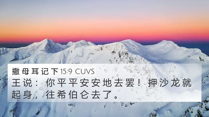 撒 母 耳 记 下 15:9 CUVS 4K Wallpaper - 王 说 ： 你 平 平 安 安 地 去 罢 ！ - 4K Wallpaper Bible Verse