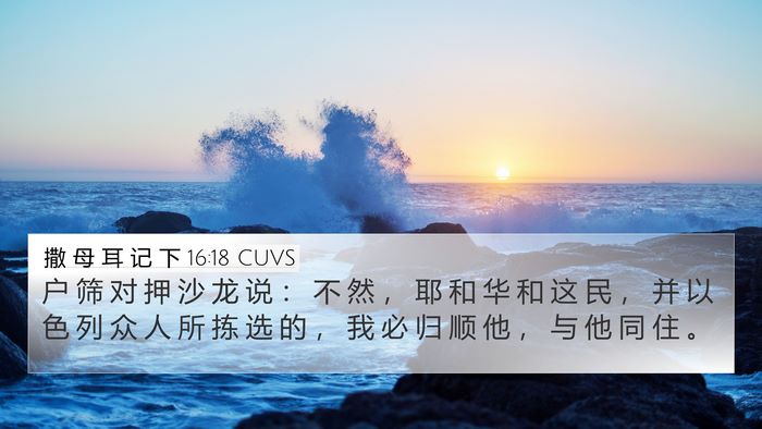 撒 母 耳 记 下 16:18 CUVS 4K Wallpaper - 户 筛 对 押 沙 龙 说 ： 不 然 ， 耶 - 4K Wallpaper Bible Verse