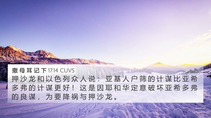 撒 母 耳 记 下 17:14 CUVS Bible Verse Image