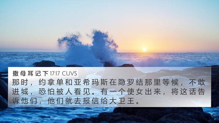 撒 母 耳 记 下 17:17 CUVS Bible Verse Image