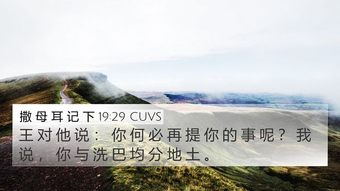 撒 母 耳 记 下 19:29 CUVS Bible Verse Image