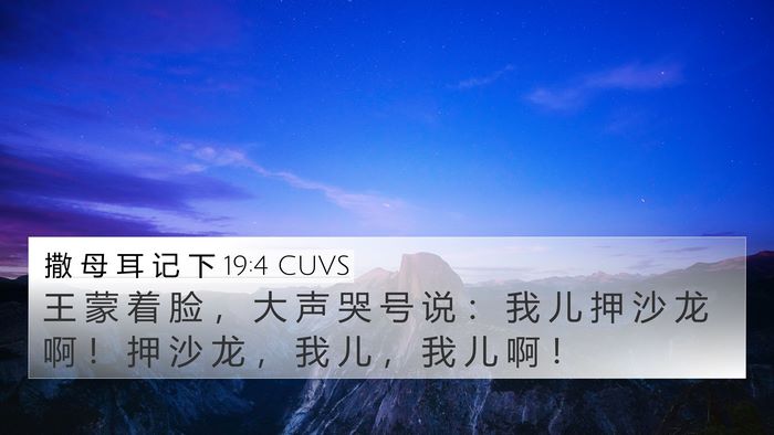 撒 母 耳 记 下 19:4 CUVS Bible Verse Image