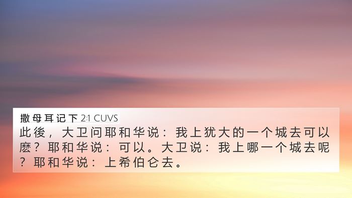 撒 母 耳 记 下 2:1 CUVS Bible Verse Image