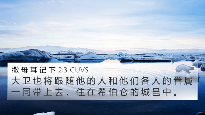 撒 母 耳 记 下 2:3 CUVS 4K Wallpaper - 大 卫 也 将 跟 随 他 的 人 和 他 们 - 4K Wallpaper Bible Verse