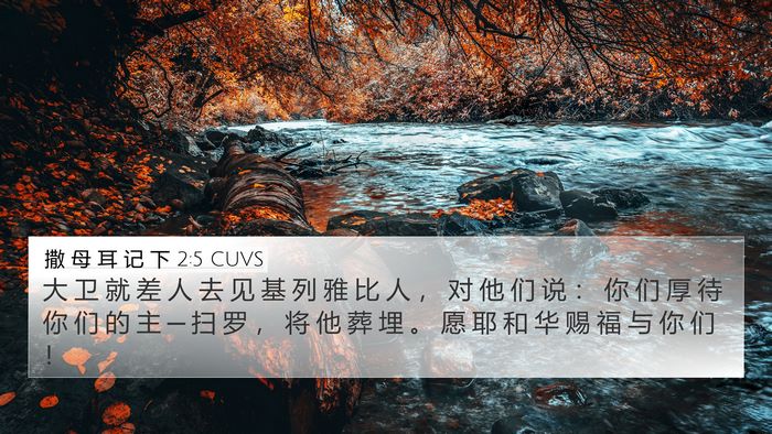撒 母 耳 记 下 2:5 CUVS 4K Wallpaper - 大 卫 就 差 人 去 见 基 列 雅 比 人 - 4K Wallpaper Bible Verse