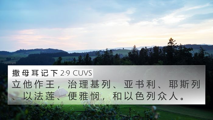 撒 母 耳 记 下 2:9 CUVS 4K Wallpaper - 立 他 作 王 ， 治 理 基 列 、 亚 书 - 4K Wallpaper Bible Verse