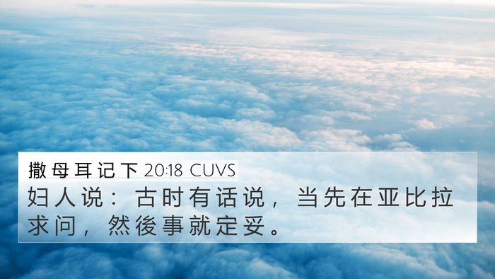 撒 母 耳 记 下 20:18 CUVS 4K Wallpaper - 妇 人 说 ： 古 时 有 话 说 ， 当 先 - 4K Wallpaper Bible Verse