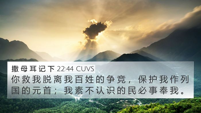 撒 母 耳 记 下 22:44 CUVS 4K Wallpaper - 你 救 我 脱 离 我 百 姓 的 争 竞 ， - 4K Wallpaper Bible Verse