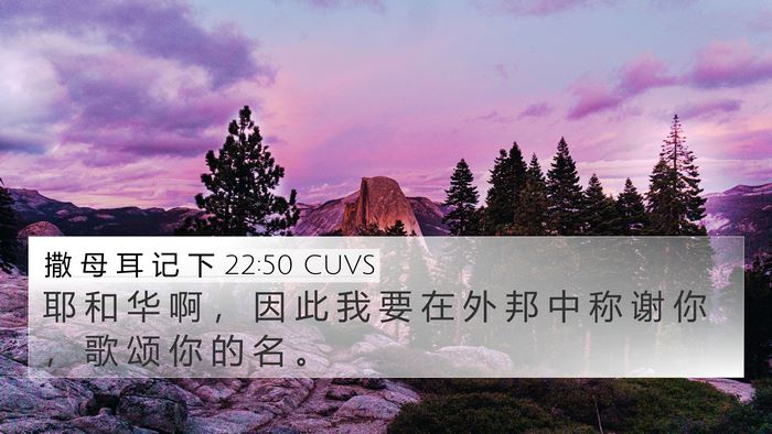 撒 母 耳 记 下 22:50 CUVS Bible Verse Image