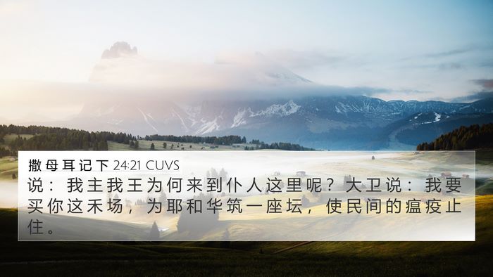 撒 母 耳 记 下 24:21 CUVS 4K Wallpaper - 说 ： 我 主 我 王 为 何 来 到 仆 人 - 4K Wallpaper Bible Verse