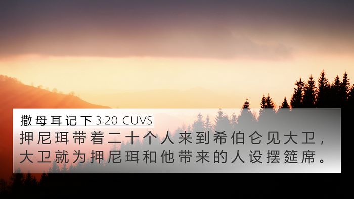 撒 母 耳 记 下 3:20 CUVS Bible Verse Image