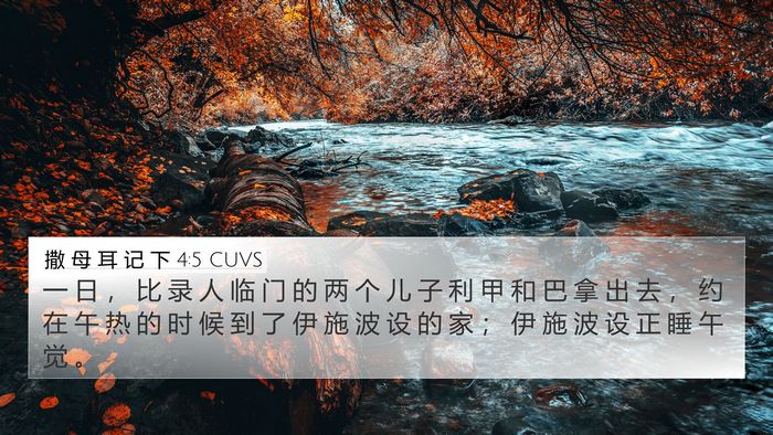 撒 母 耳 记 下 4:5 CUVS Bible Verse Image