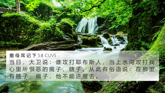 撒 母 耳 记 下 5:8 CUVS 4K Wallpaper - 当 日 ， 大 卫 说 ： 谁 攻 打 耶 布 - 4K Wallpaper Bible Verse