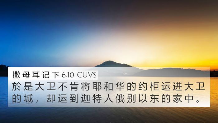 撒 母 耳 记 下 6:10 CUVS 4K Wallpaper - 於 是 大 卫 不 肯 将 耶 和 华 的 约 - 4K Wallpaper Bible Verse