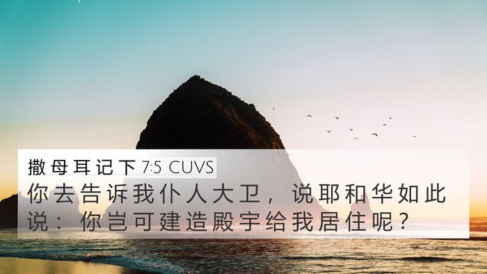 撒 母 耳 记 下 7:5 CUVS 4K Wallpaper - 你 去 告 诉 我 仆 人 大 卫 ， 说 耶 - 4K Wallpaper Bible Verse