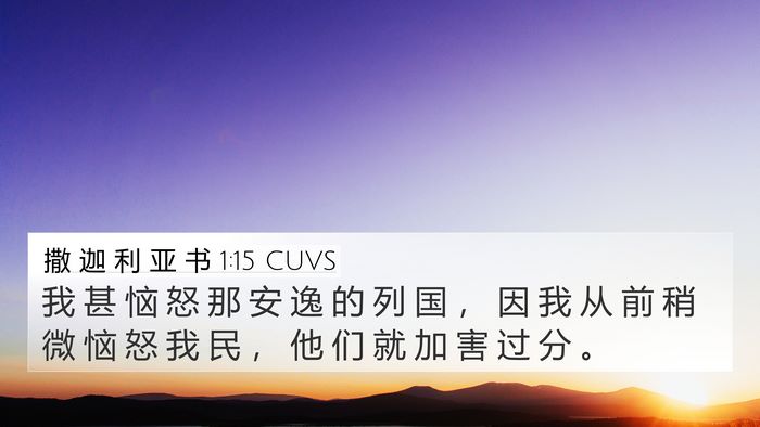 撒 迦 利 亚 书 1:15 CUVS Bible Verse Image