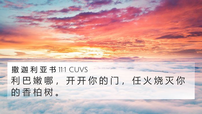 撒 迦 利 亚 书 11:1 CUVS Bible Verse Image