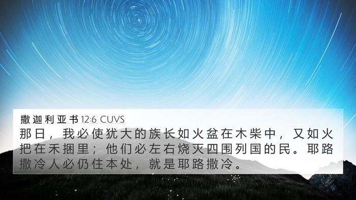 撒 迦 利 亚 书 12:6 CUVS Bible Verse Image