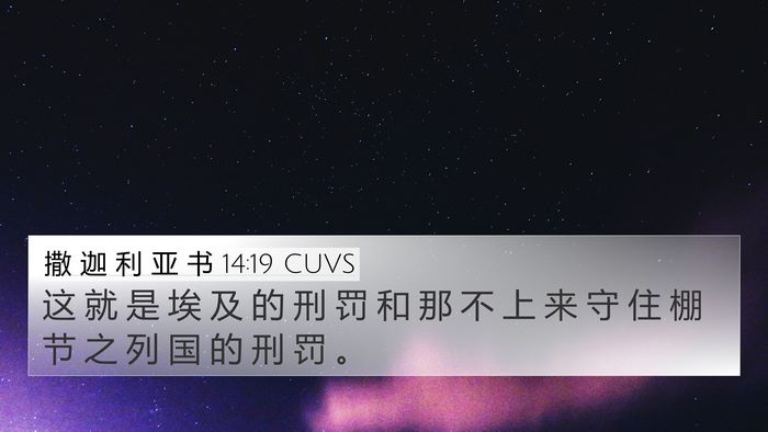 撒 迦 利 亚 书 14:19 CUVS 4K Wallpaper - 这 就 是 埃 及 的 刑 罚 和 那 不 上 - 4K Wallpaper Bible Verse