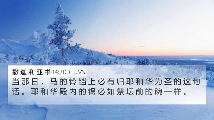 撒 迦 利 亚 书 14:20 CUVS Bible Verse Image