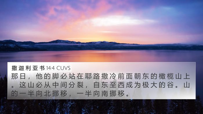 撒 迦 利 亚 书 14:4 CUVS Bible Verse Image